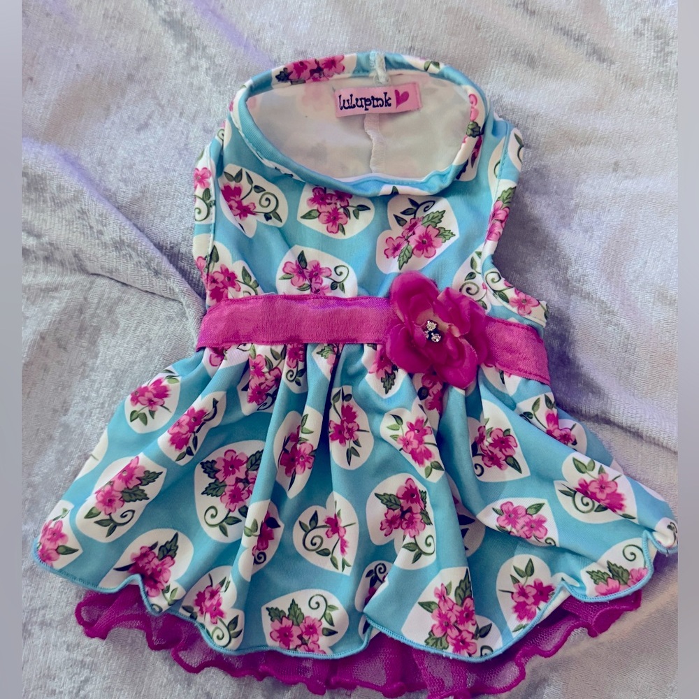 Vintage XS lulupink floral dog dress